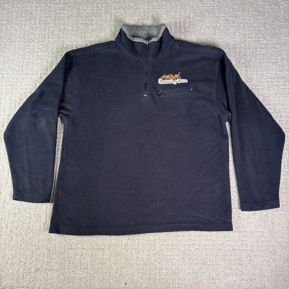 VTG 90s Y2K Warner Brothers Cartoon Network Scooby-Doo Fleece 1/4 Zip Size Large
